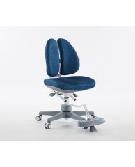 TC604DBW DUO CHAIR (WHITE IN DEEP BLUE FABRIC)
